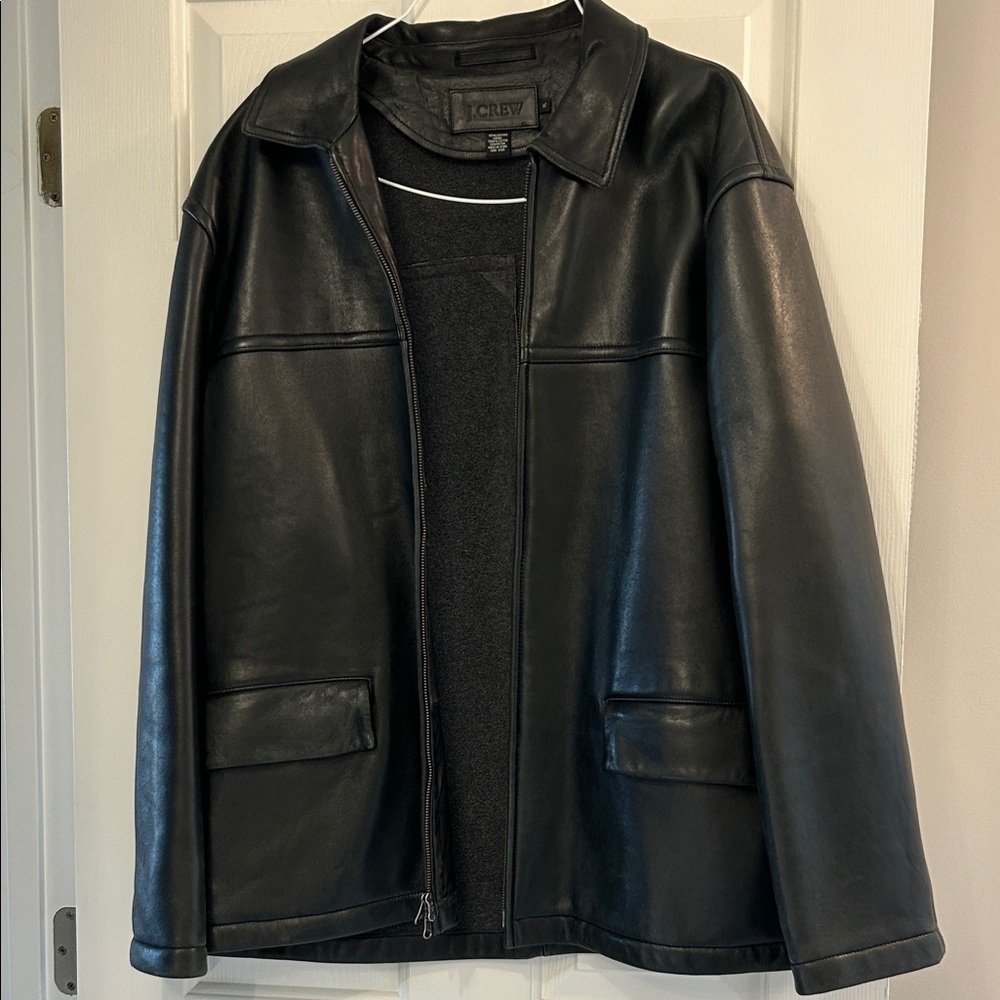 J. Crew Men’s Black Leather Jacket